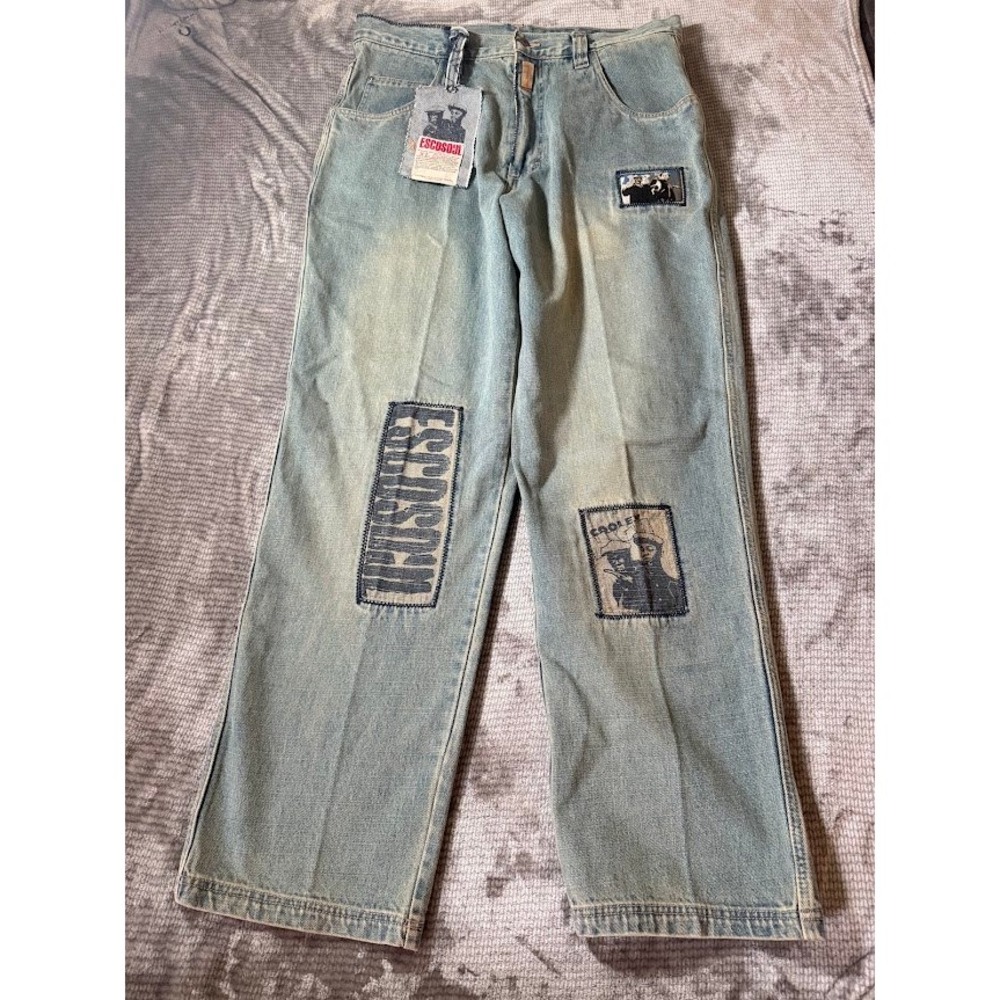 Vintage Escobrand Xclusive Escosoul Baggy Jeans Light Graphic Patch Y2K 36X33